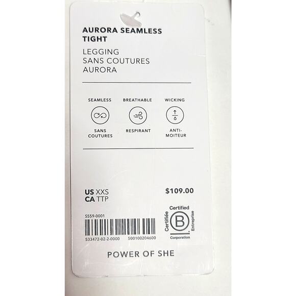 Athleta Aurora Seamless tight black leggings women's XXS NWT - Picture 4 of 5